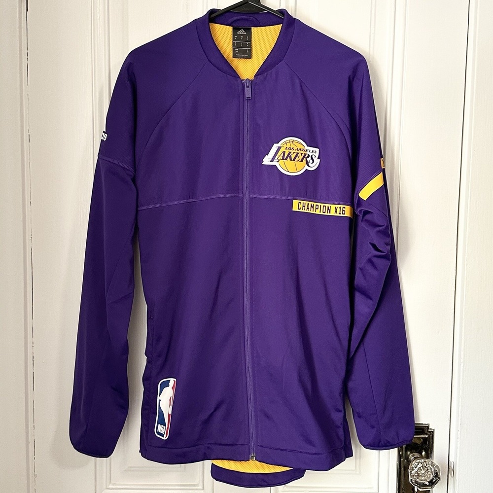 LA Lakers Adidas 2016 On-Court Full Zip Jacket – Purple, Size S, NBA Authentic‎
